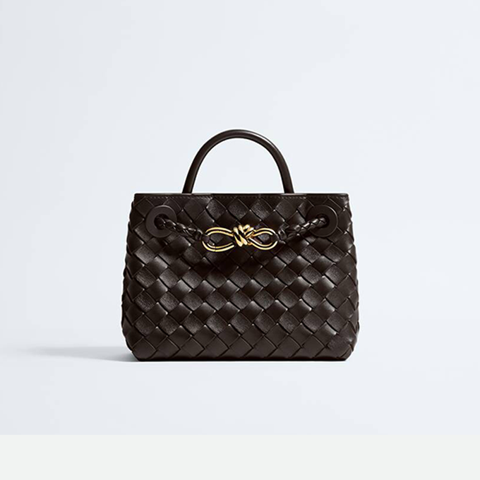 bottega veneta mini andiamo intrecciato leather top handle tote bag #874957